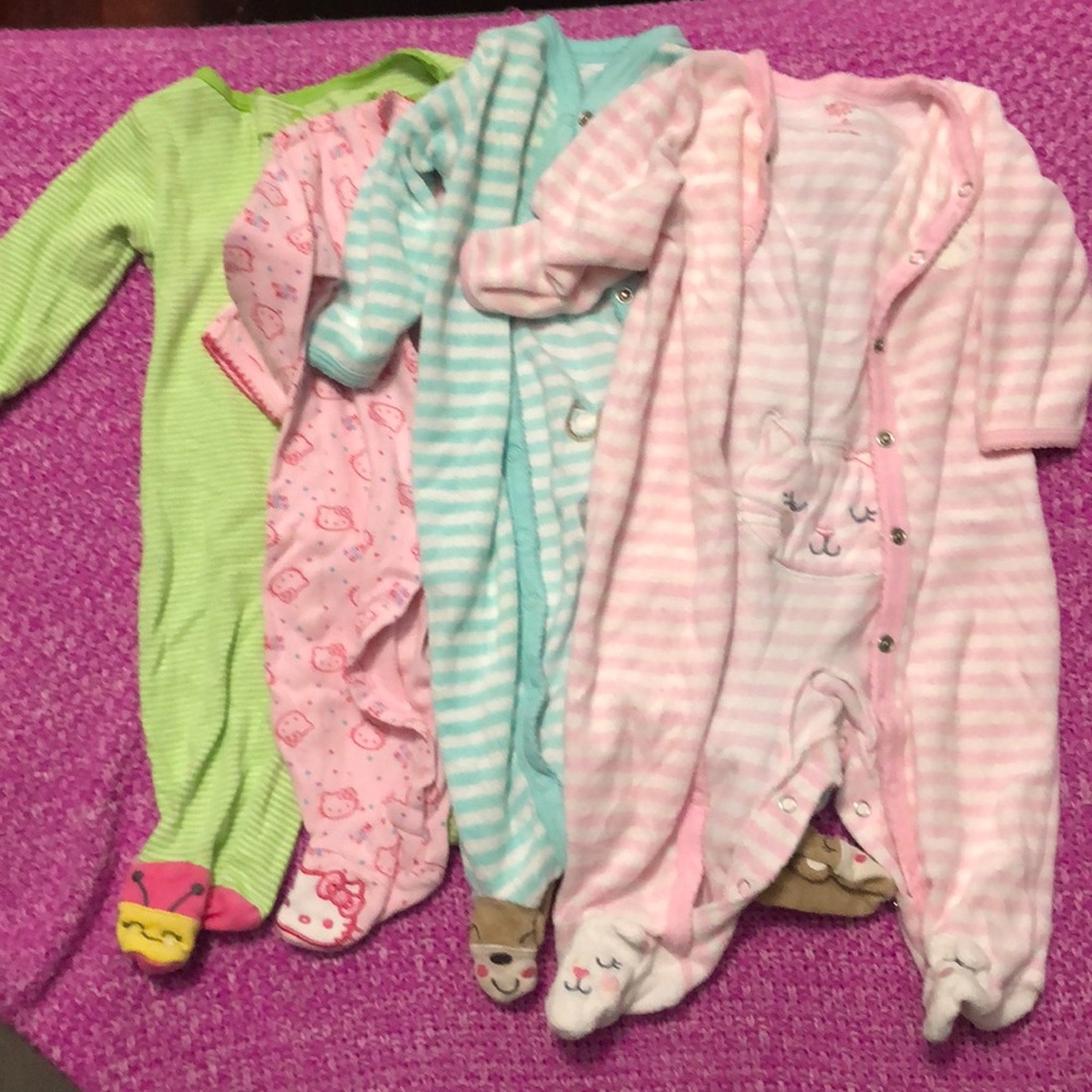 8 Long Sleeve Onesies/ Footie Pjs